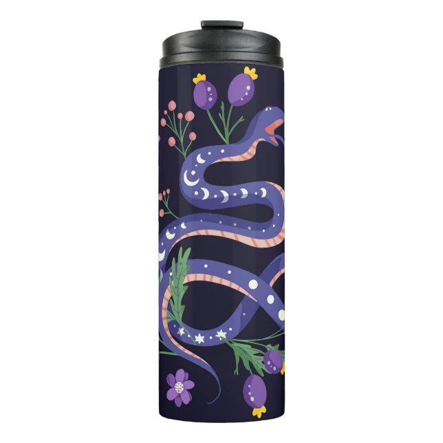 Schlange- und Blumenmärchen Thermosbecher (Vorderseite)