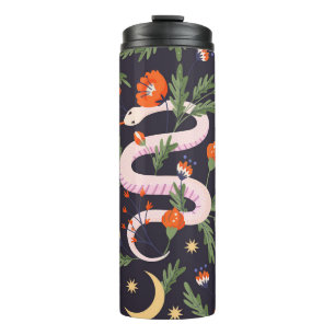 Schlange- und Blumenmärchen Thermosbecher