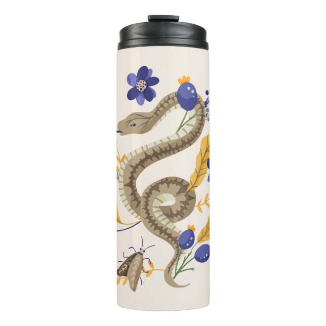 Schlange- und Blumenmärchen Thermosbecher (Vorderseite)