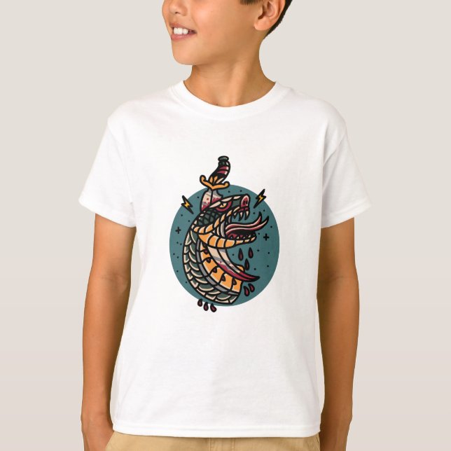 Schlange und Dolch T-Shirt (Vorderseite)