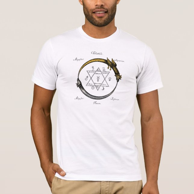 Schlange und Drache Ouroboros T-Shirt (Vorderseite)