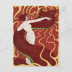 Schlange und Frau von Christiansen Postkarte