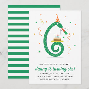 Schlange und Kuchen Geburtstagsfeier Einladung_Van Einladung