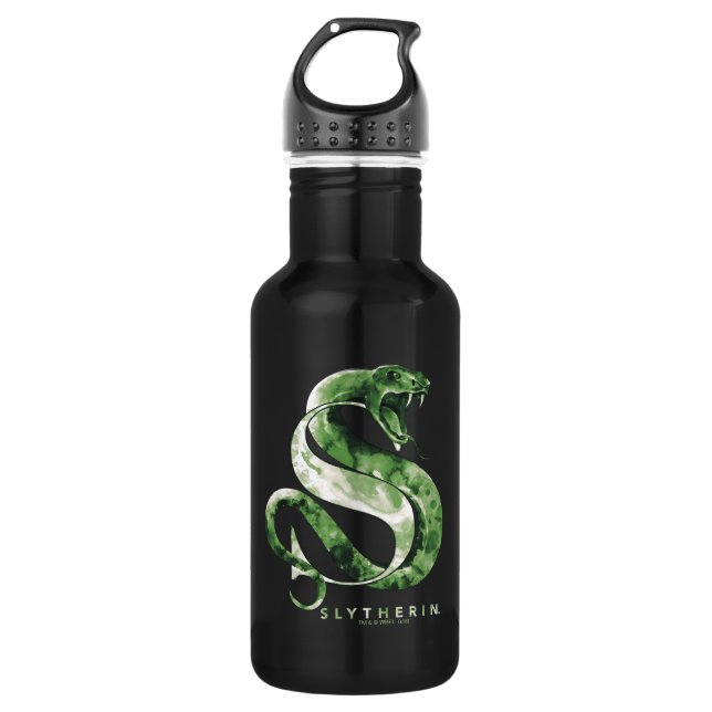 Schlangen-Aquarell Harry Potters | SLYTHERIN™ Edelstahlflasche (Vorderseite)