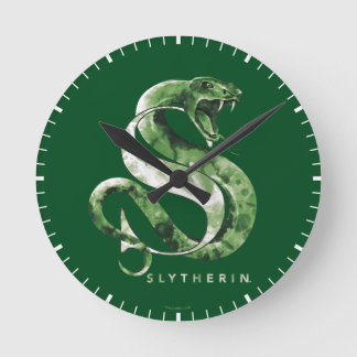 Schlangen-Aquarell Harry Potters | SLYTHERIN™ Runde Wanduhr