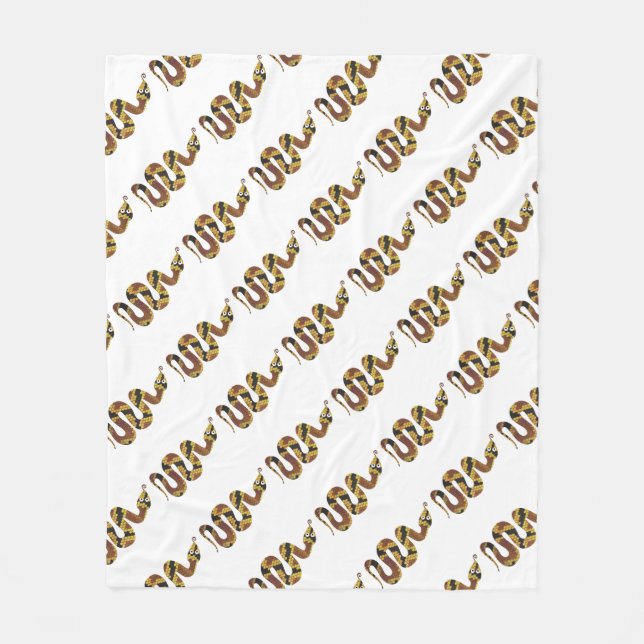 Schlangen-Braun- und Gold-Silhouette Fleecedecke (Vorderseite)