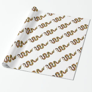 Schlangen-Braun- und Gold-Silhouette Geschenkpapier