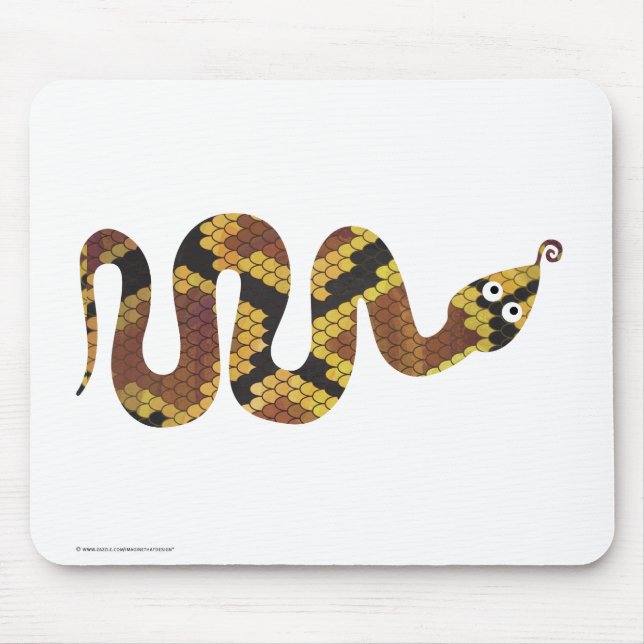 Schlangen-Braun- und Gold-Silhouette Mousepad (Vorne)