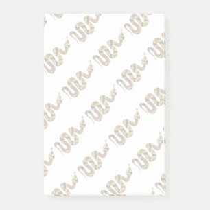 Schlangen-Braun- und Gold-Silhouette Post-it Klebezettel