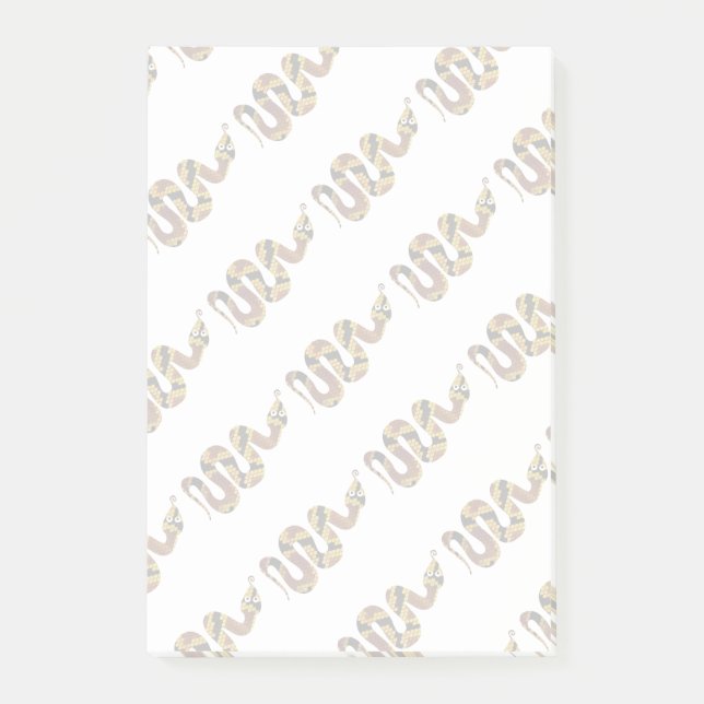 Schlangen-Braun- und Gold-Silhouette Post-it Klebezettel (Vorderseite)