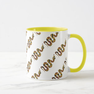 Schlangen-Braun- und Gold-Silhouette Tasse