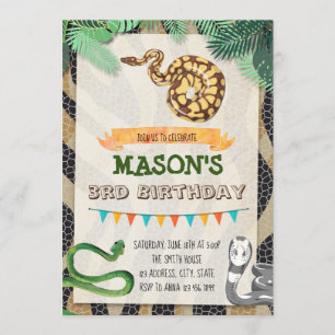 Schlangen-Geburtstags-Party Einladung