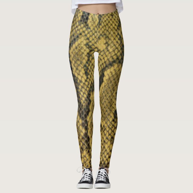 Schlangen-Haut-Muster-Druck-Entwurf Leggings (Vorderseite)