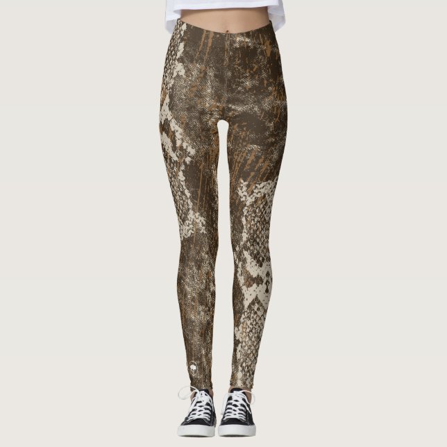 Schlangen-Haut-Tarnungs-Leggings Leggings (Vorderseite)