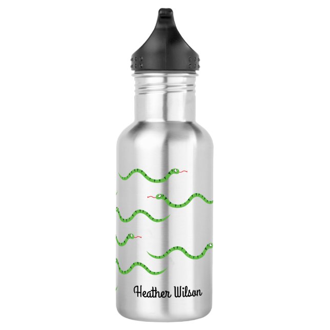 Schlangen Kinder Reptilien Wasserflasche mit Name (Rechts)