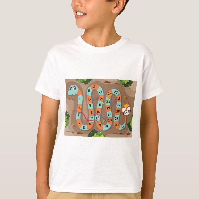 Schlangen-Leiter-Spiel T-Shirt (Vorderseite)