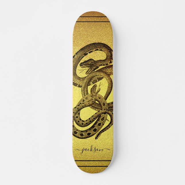 Schlangen Personalisierte Imitate Gold Foil Skateb Skateboard (Vorne)