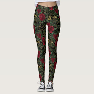 Schlangen-Rosen-Druck Leggings