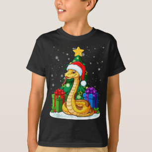 Schlangen-Santa-Hut-Weihnachts-Pyjama-hübsches-Tie T-Shirt