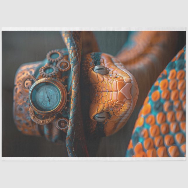 Schlangen-Schlange Steampentlüftungs-Hut-Decoupage Seidenpapier (Vorderseite)