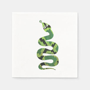Schlangen-schwarze und grüne Druck-Silhouette Serviette