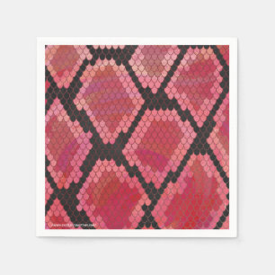 Schlangen-schwarzer und roter Druck Serviette