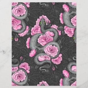 Schlangen und rosa Rosen