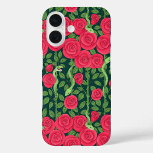 Schlangen und Rose iPhone 16 Hülle