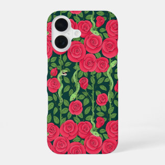 Schlangen und Rose iPhone 16 Hülle