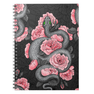 Schlangen und Rose Notizblock
