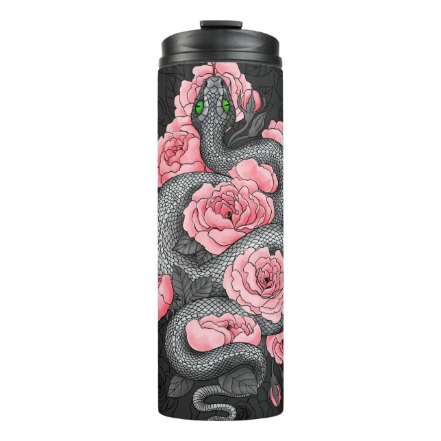 Schlangen und Rose Thermosbecher (Vorderseite)
