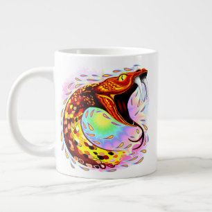 Schlangenangriff Psychedelische surreale Kunst Jumbo-Tasse