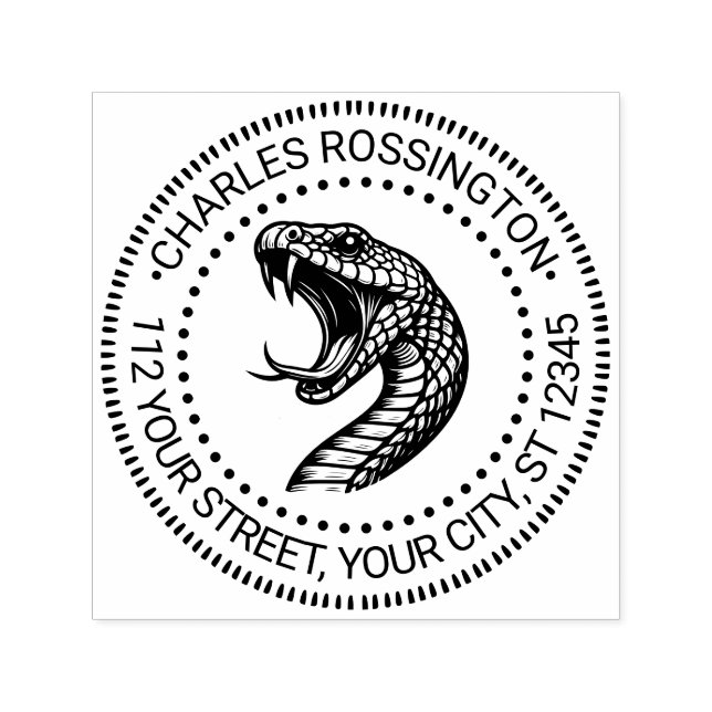 Schlangenbinge Fangs Kopfname Rücksendeadresse Permastempel (Design)