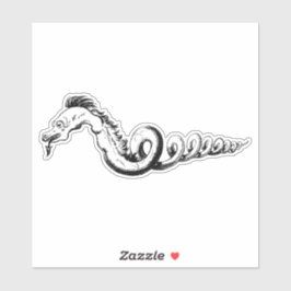 Schlangendrache Vintage magische Kreaturendarstell Aufkleber