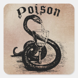 Schlangengift Halloween Gothic Quadratischer Aufkleber