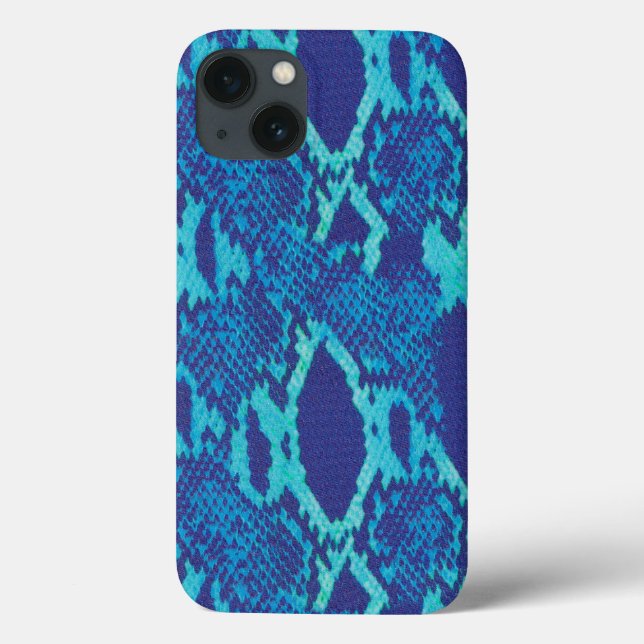 Schlangenhauin in blauem Design Case-Mate iPhone Hülle (Rückseite)