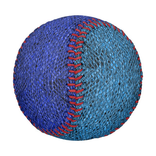 Schlangenhaut blaue Reptilienskala zwei Töne Baseball (Schrägansicht)