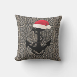 Schlangenhaut nautischer ANKER + SANTA-HUT | Kissen