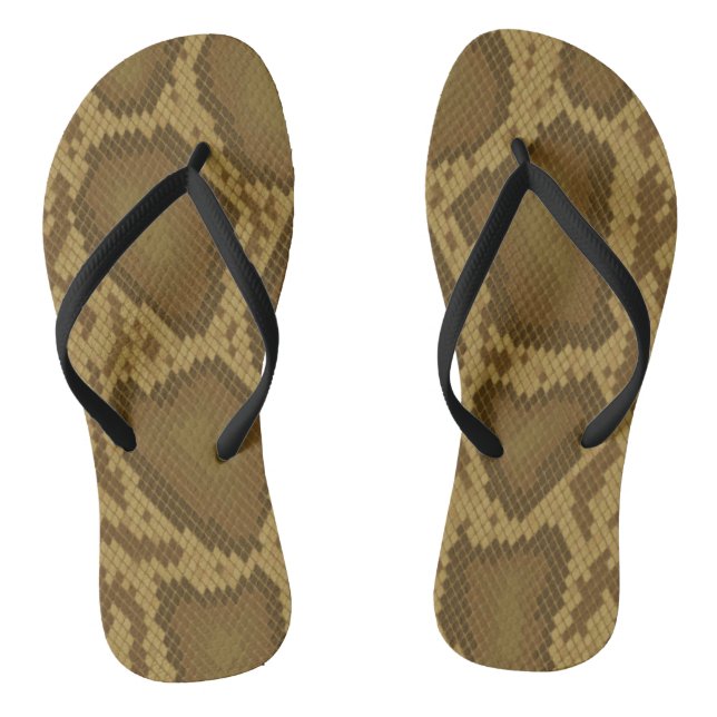 Schlangenhaut, Reptilienmuster Flip Flops (Fußbett)