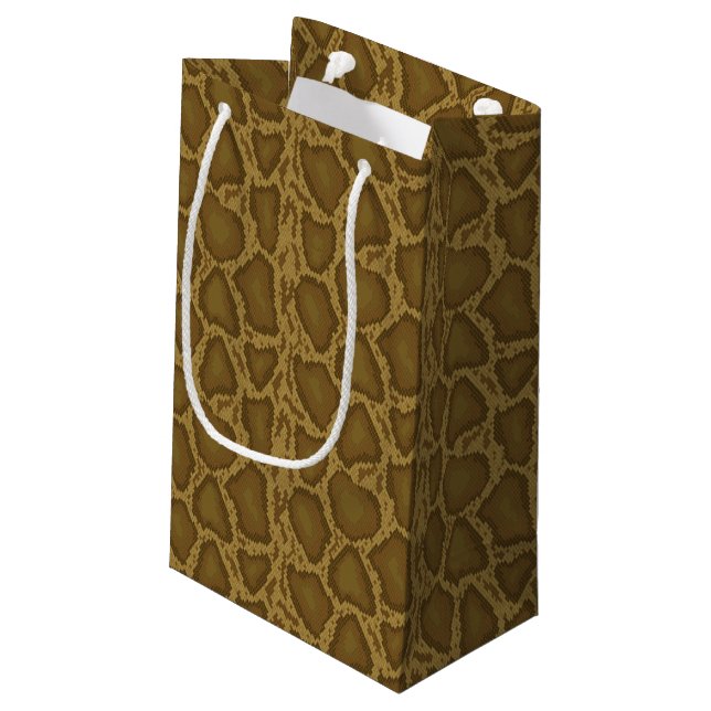 Schlangenhaut, Reptilmuster Kleine Geschenktüte (Rückseite Schrägansicht)