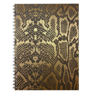Schlangenhautdruck Modern Glam Gold Notizblock