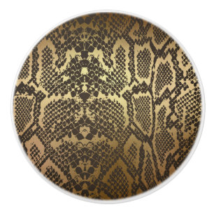 Schlangenhautdruck Moderne Glamour Gold Keramikknauf