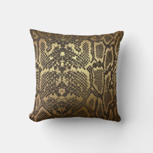 Schlangenhautdruck Moderne Glamour Gold Kissen