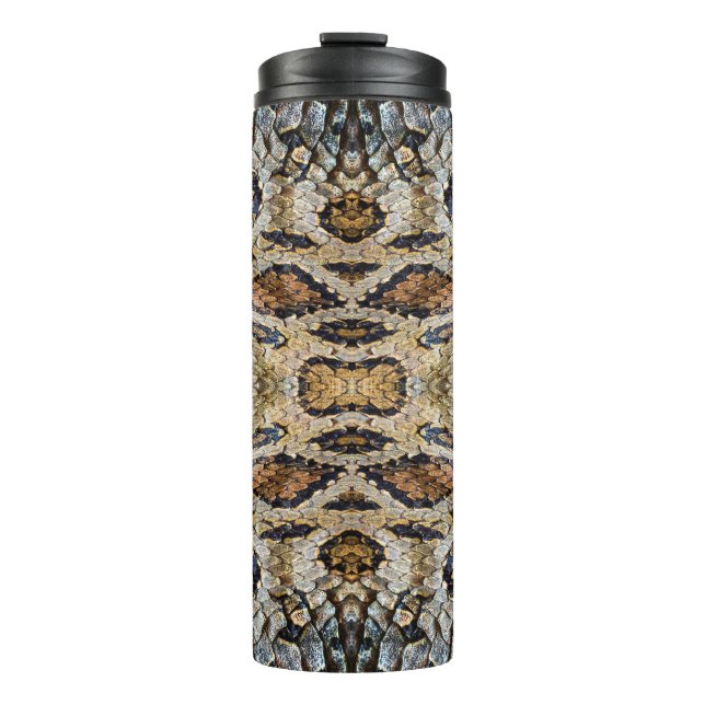 Schlangenhautmuster. Vintager Tierdruck Thermosbecher (Vorderseite)