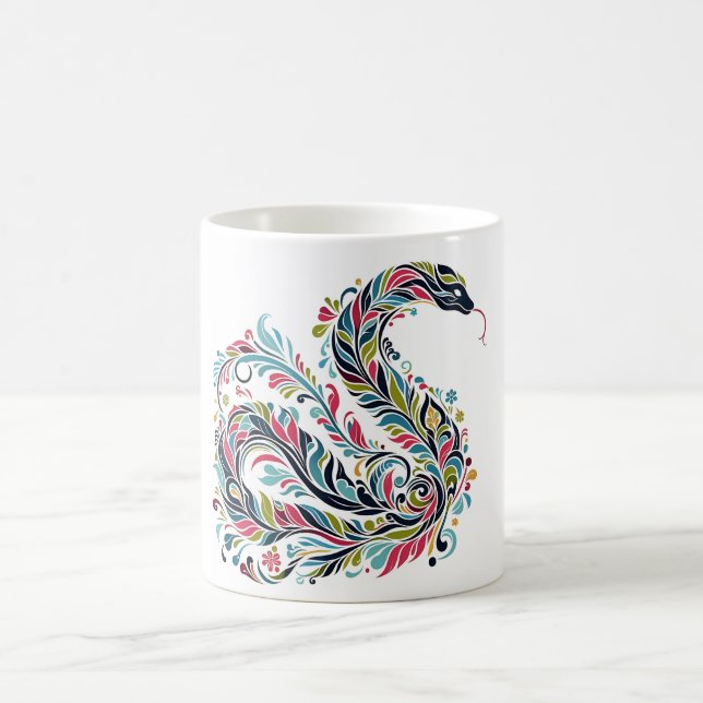 Schlangenjahr 2025: Glück und Wohlstand vereinbare Kaffeetasse (Mittel)