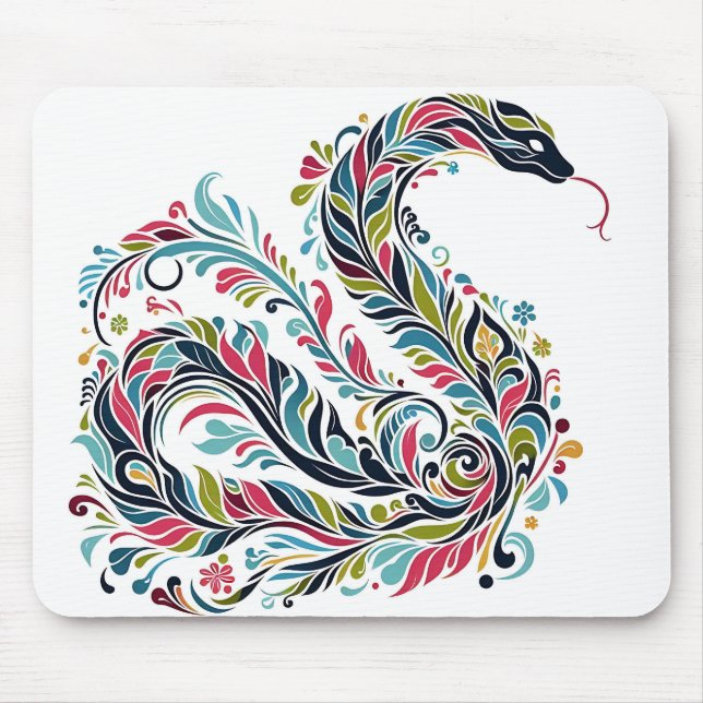 Schlangenjahr 2025: Glück und Wohlstand vereinbare Mousepad (Vorne)