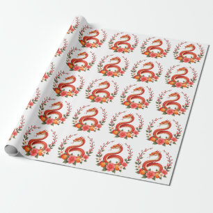 Schlangenjahr chinesisch süß lachend geschenkpapier