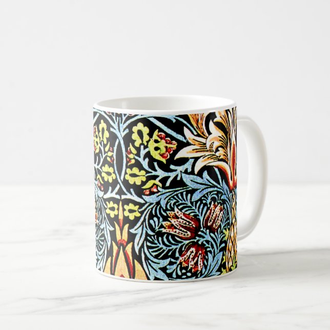 Schlangenkopf, ein Design von William Morris Kaffeetasse (VorderseiteRechts)