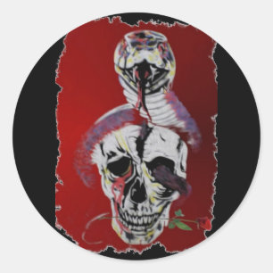 Schlangenkopfkleber Runder Aufkleber