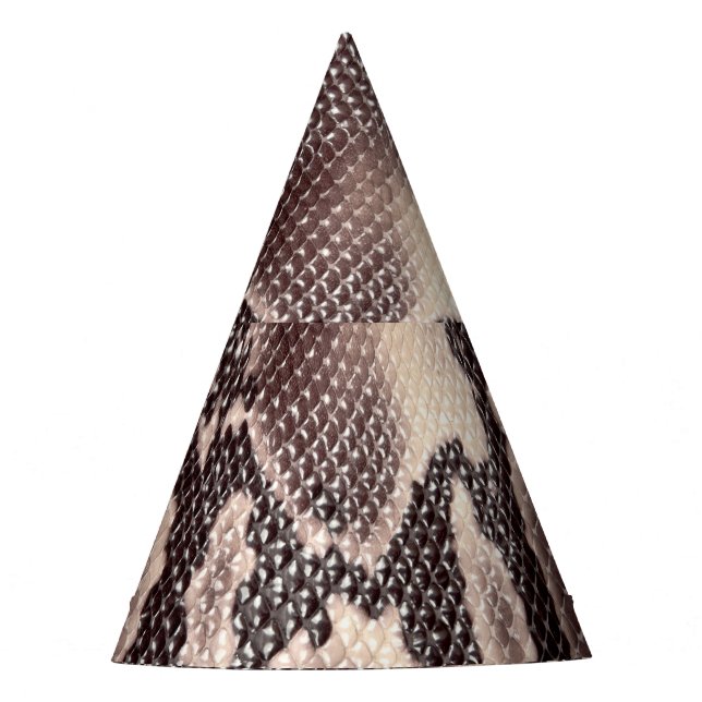 Schlangenleder: nahtlose braune Textur Partyhütchen (Vorderseite)